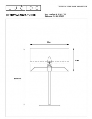 Настольная лампа Lucide Extravaganza Tusse 10509/81/66