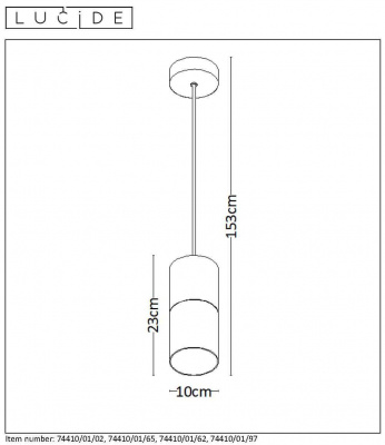 Подвесной светильник Lucide Zino 74410/01/97