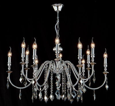 Подвесная люстра Crystal Lux MERCEDES SP6+6 CHROME/SMOKE
