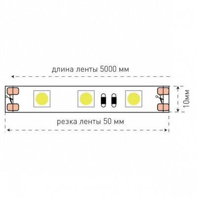 Светодиодная лента SWG 14,4W/m 60LED/m 5050SMD теплый белый 5M 001780
