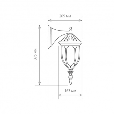 Уличный настенный светильник Elektrostandard 1002D черное золото a034303