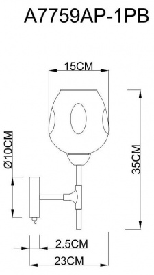 Бра Arte Lamp Yuka Smoky A7759AP-1PB