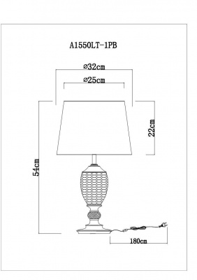 Настольная лампа Arte Lamp Radison A1550LT-1PB