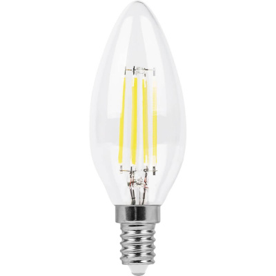Лампа светодиодная филаментная диммируемая Feron E14 5W 2700K прозрачная LB-68 25651