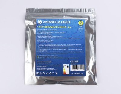 Светодиодная влагозащищенная лента Ambrella Light 14,4W/m 60LED/m 5050SMD холодный белый 5M GS2103