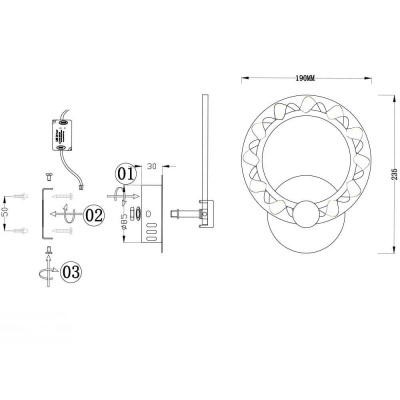 Настенный светильник Seven fires Мейна SF7015/1W-SGD