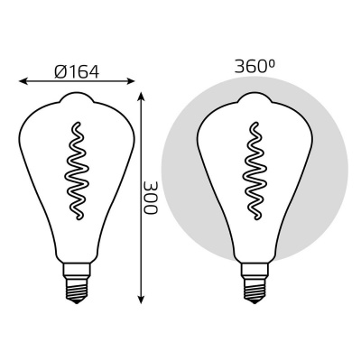 Лампа светодиодная филаментная Gauss E27 8,5W 1800K серая 157802005