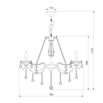Подвесная люстра Eurosvet 3188/8 хром Strotskis