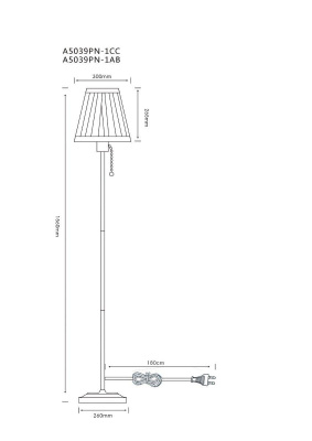 Торшер Arte Lamp Marriot A5039PN-1CC