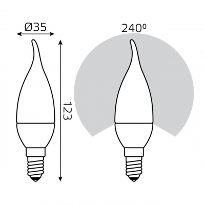 Лампа светодиодная Gauss E14 6W 2700K матовая 34116