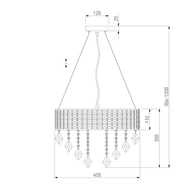 Подвесная люстра Eurosvet Kira 10115/5 хром/прозрачный хрусталь Strotskis