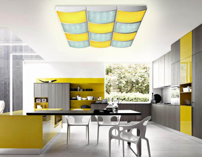 Потолочный светодиодный светильник Ambrella light Orbital Crystal Sand FS1520 WH/SD 288W D810*720