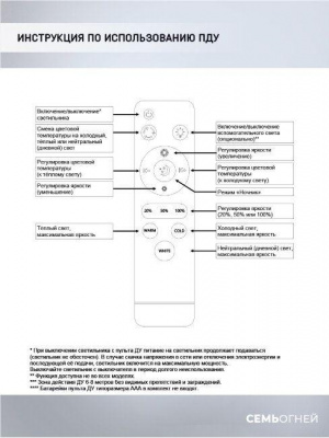 Потолочный светодиодный светильник Seven Fires Orion WD6022/1C-WT