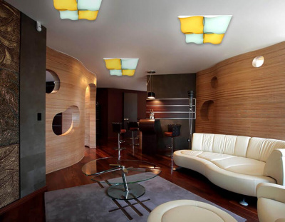 Потолочный светодиодный светильник Ambrella light Orbital Parrus FP2354 WH 128W D480*480