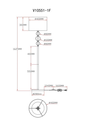 Торшер Moderli Brulee V10551-1F