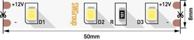 Светодиодная лента SWG 6,3W/m 60LED/m 2835SMD нейтральный белый 5M 004204