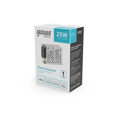 Блок питания Gauss 25W 12V IP20 BT501