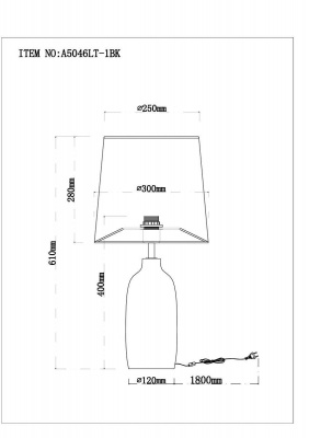 Настольная лампа Arte Lamp Rukbat A5046LT-1BK