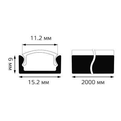 Профиль для светодиодной ленты прямой Gauss BT411