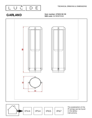 Уличный светильник Lucide Garland 27823/56/30