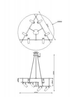 Подвесная люстра Maytoni Technical Rami MOD128PL-12WB