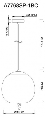 Подвесной светодиодный светильник Arte Lamp Cody A7768SP-1BC