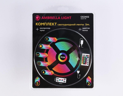 Светодиодная лента Ambrella Light 14,4W/m 60LED/m 5050SMD RGB 5M GS2402