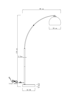 Торшер Moderli Arco V10993-F