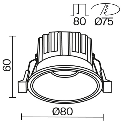 Встраиваемый светодиодный светильник Maytoni Round DL058-12W4K-B
